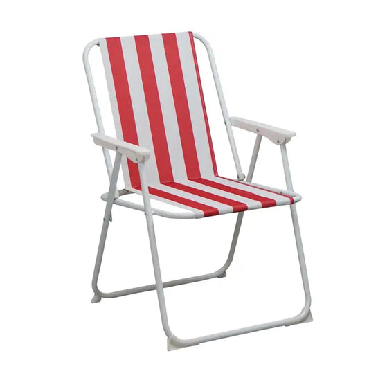 Harbour Housewares Folding Garden Armchair (Red & White Strips)