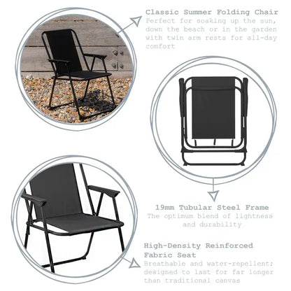 Harbour Housewares Folding Garden Armchair (Black)