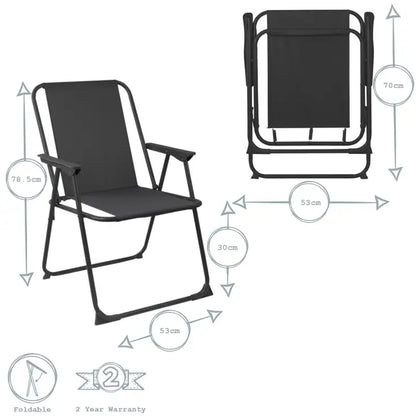 Harbour Housewares Folding Garden Armchair (Black)