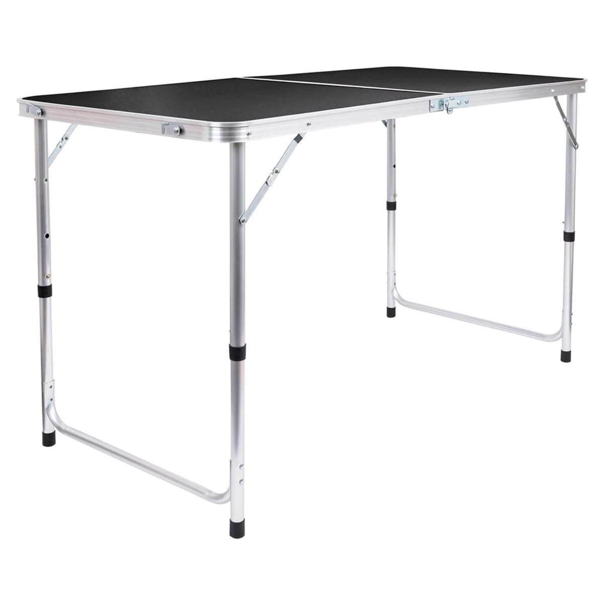 Height Adjustable Folding Picnic Table - 120cm (4ft) (Black)