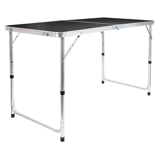 Height Adjustable Folding Picnic Table - 120cm (4ft) (Black)