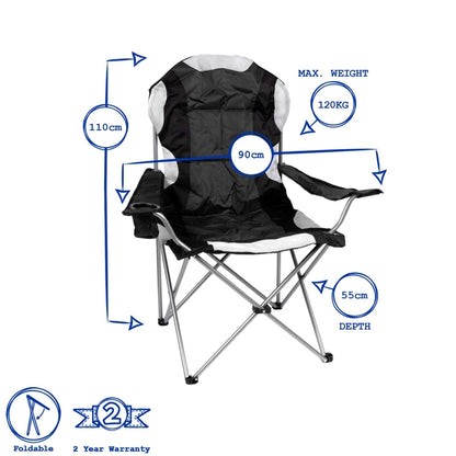 High Back Padded Camping Armchair