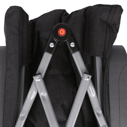 High Back Padded Reclining Camping Chair - Black