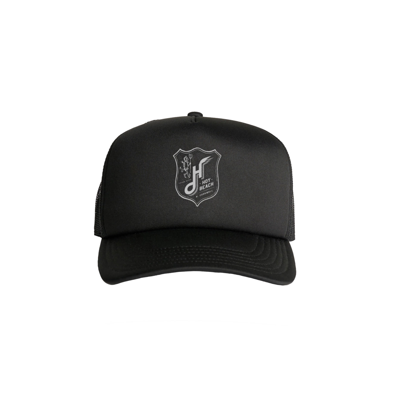 Hoy Beach Trucker Hat - Black / White