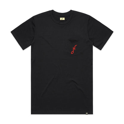 T-shirt à poche Hoy Downtown - Noir / Rouge