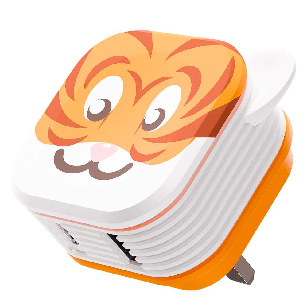 Juice Animals 30W Dual Port Usb-A/C Pd Plug - Tiger