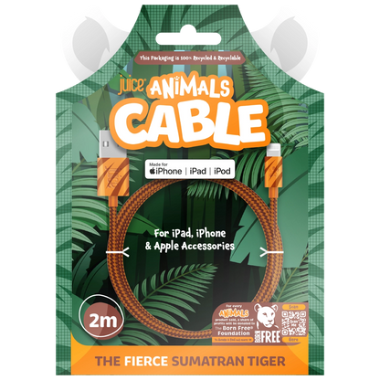 Juice Animals Lightning Braided 2m Charging Cable