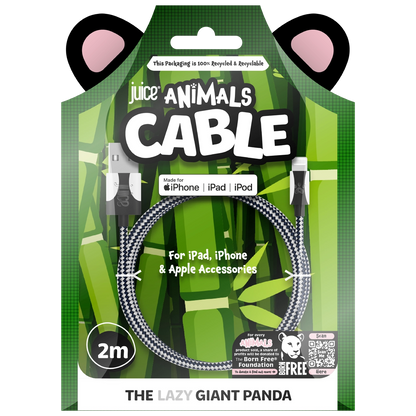 Juice Animals Lightning Braided 2m Charging Cable