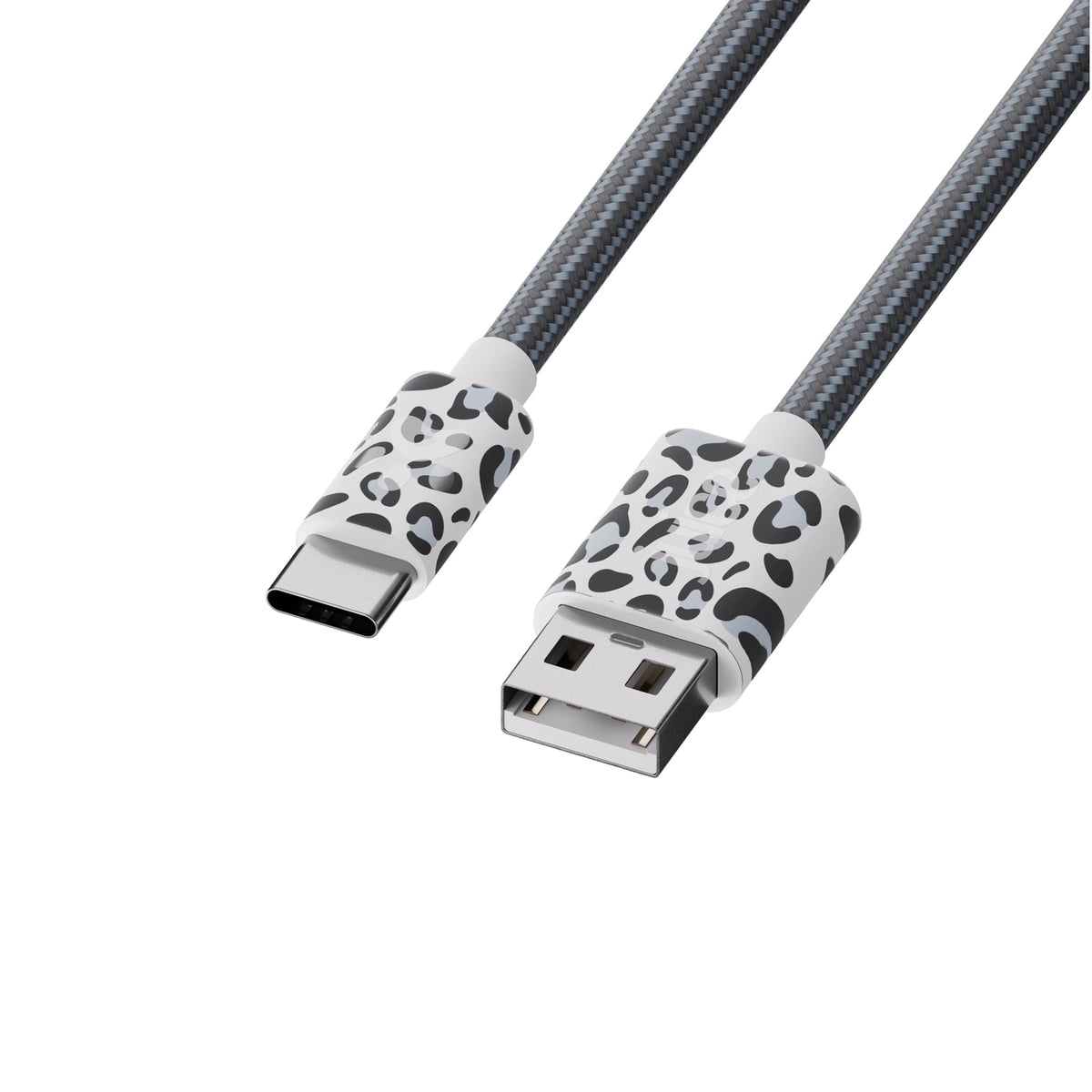 Juice Animals Type C Braided 1M Charging Cable (Snow leopard)