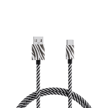 Juice Animals Type C Braided 1M Charging Cable (Gentle Grevy's Zebra)