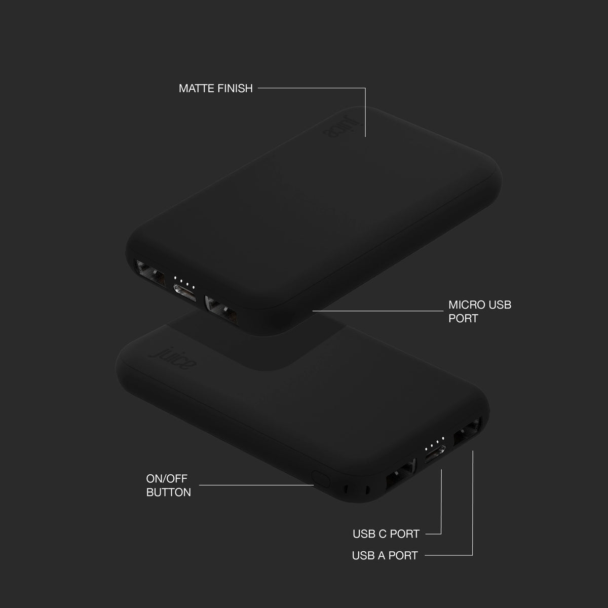 Juice Eco 2 Charge Power Bank – 5000mAh (Black)