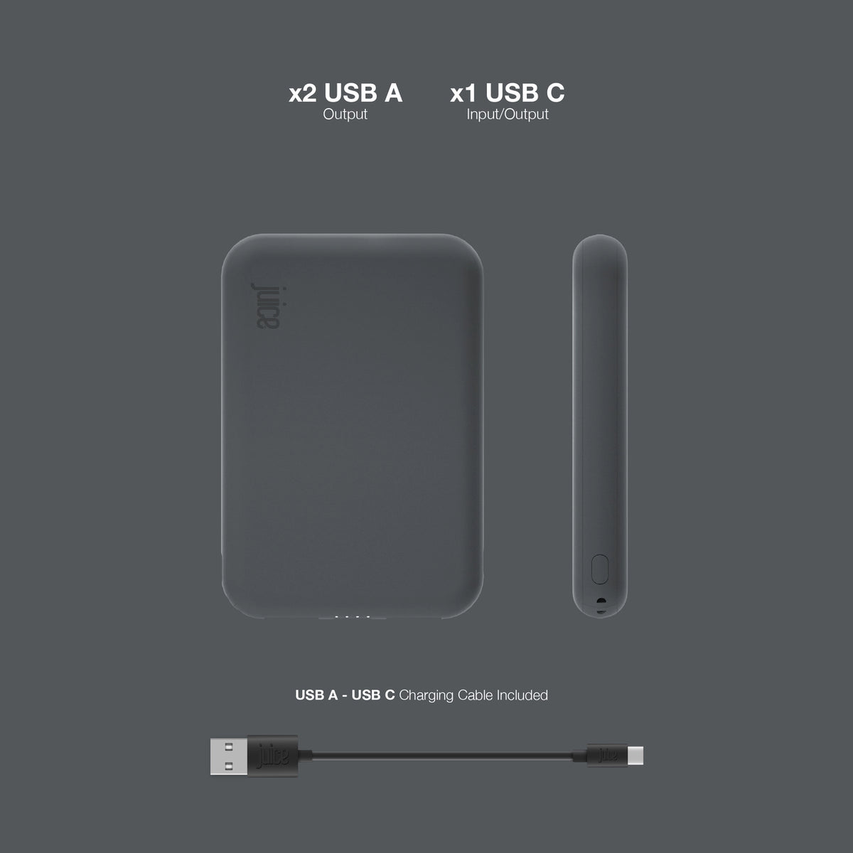 Juice Eco 2 Charge Power Bank – 5000mAh (Grey)