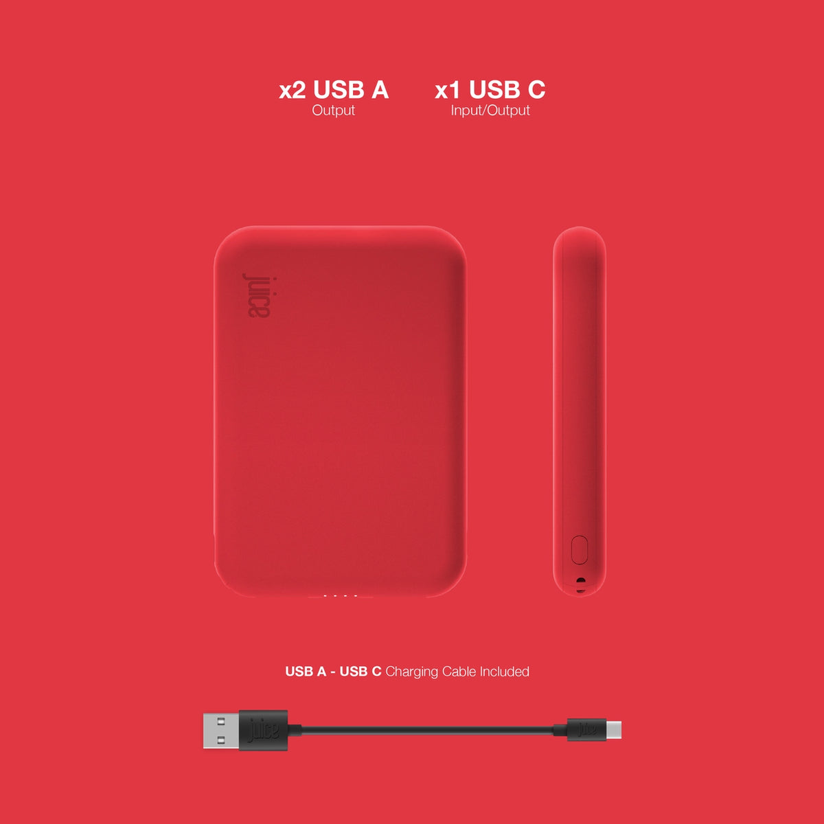 Juice Eco 2 Charge Power Bank – 5000mAh (Red)