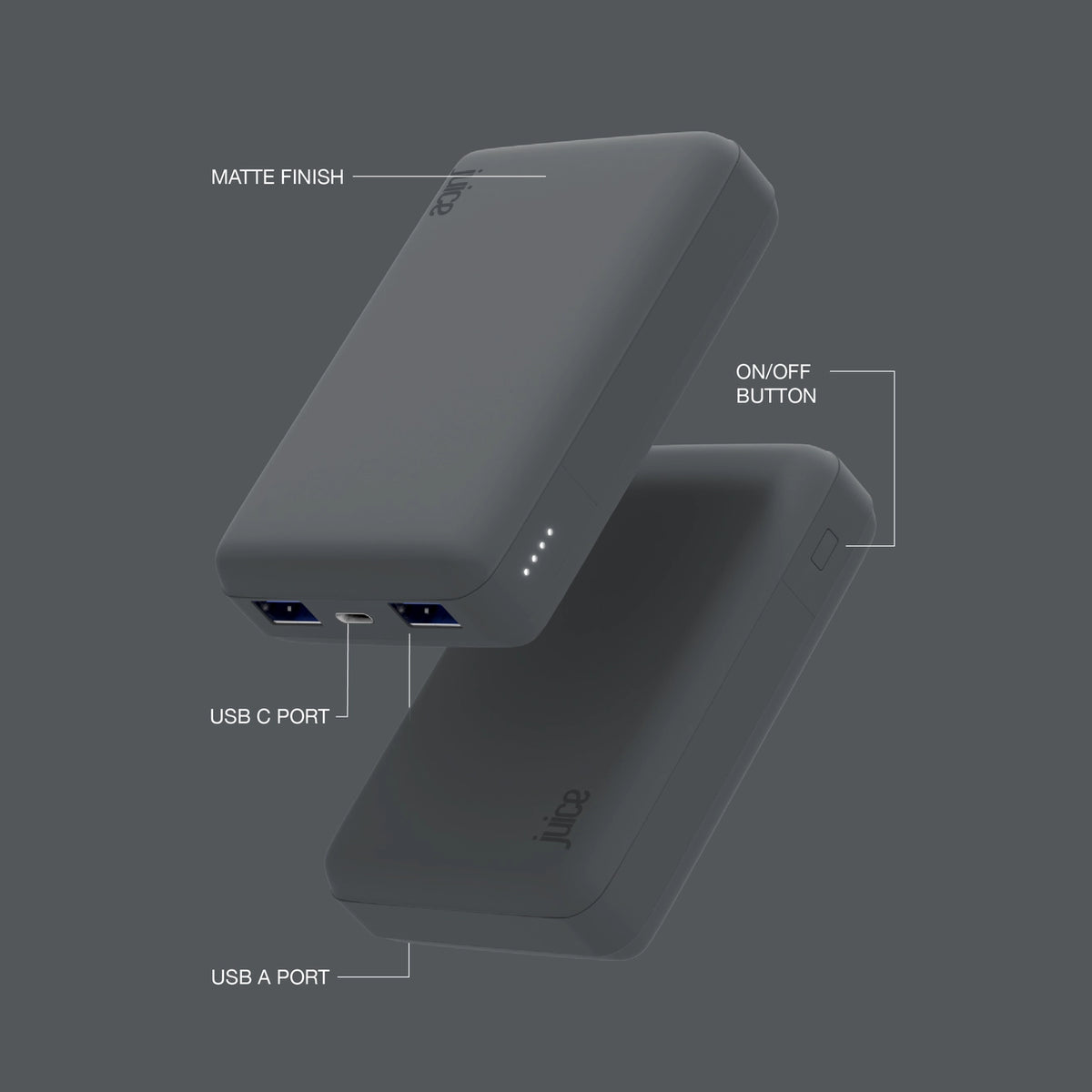 Juice Eco 3 Charge Power Bank – 10,000mAh (Grey)