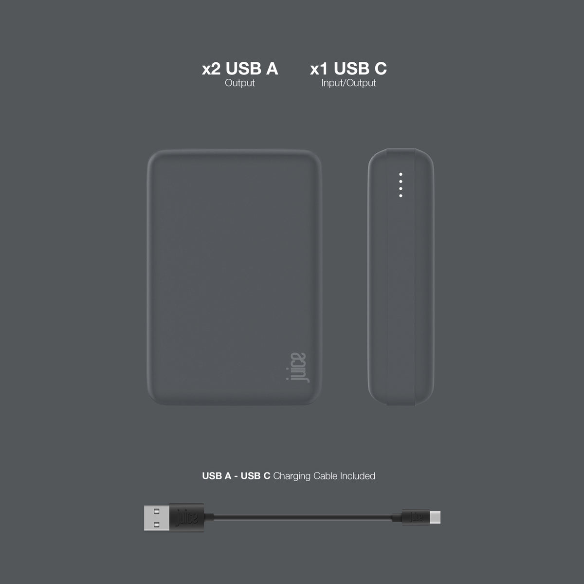 Juice Eco 3 Charge Power Bank – 10,000mAh (Grey)