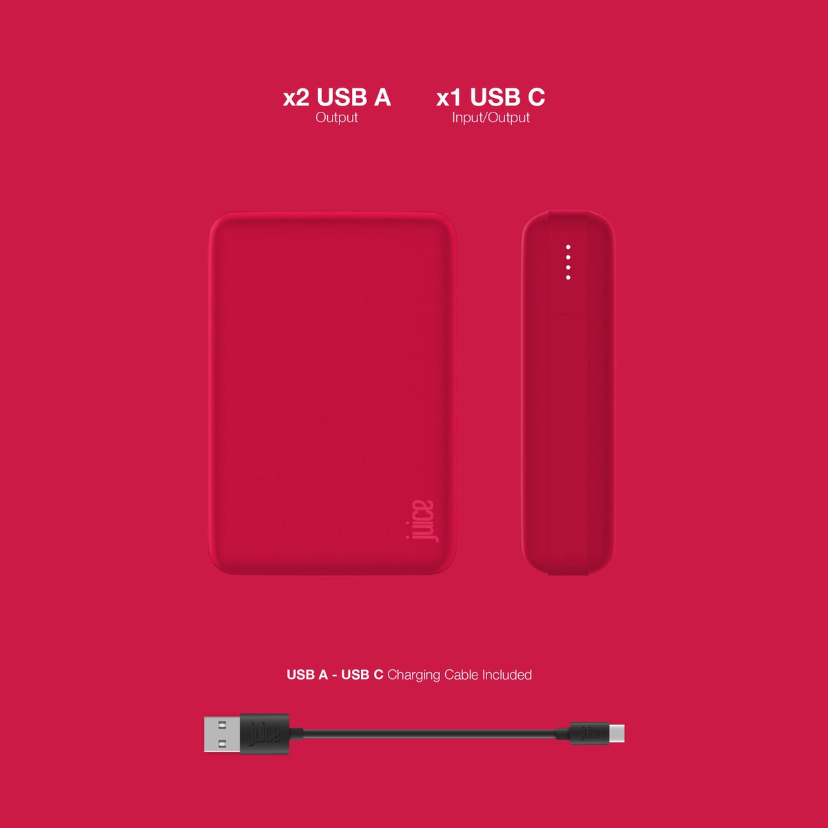 Juice Eco 3 Charge Power Bank – 10,000mAh (Red)