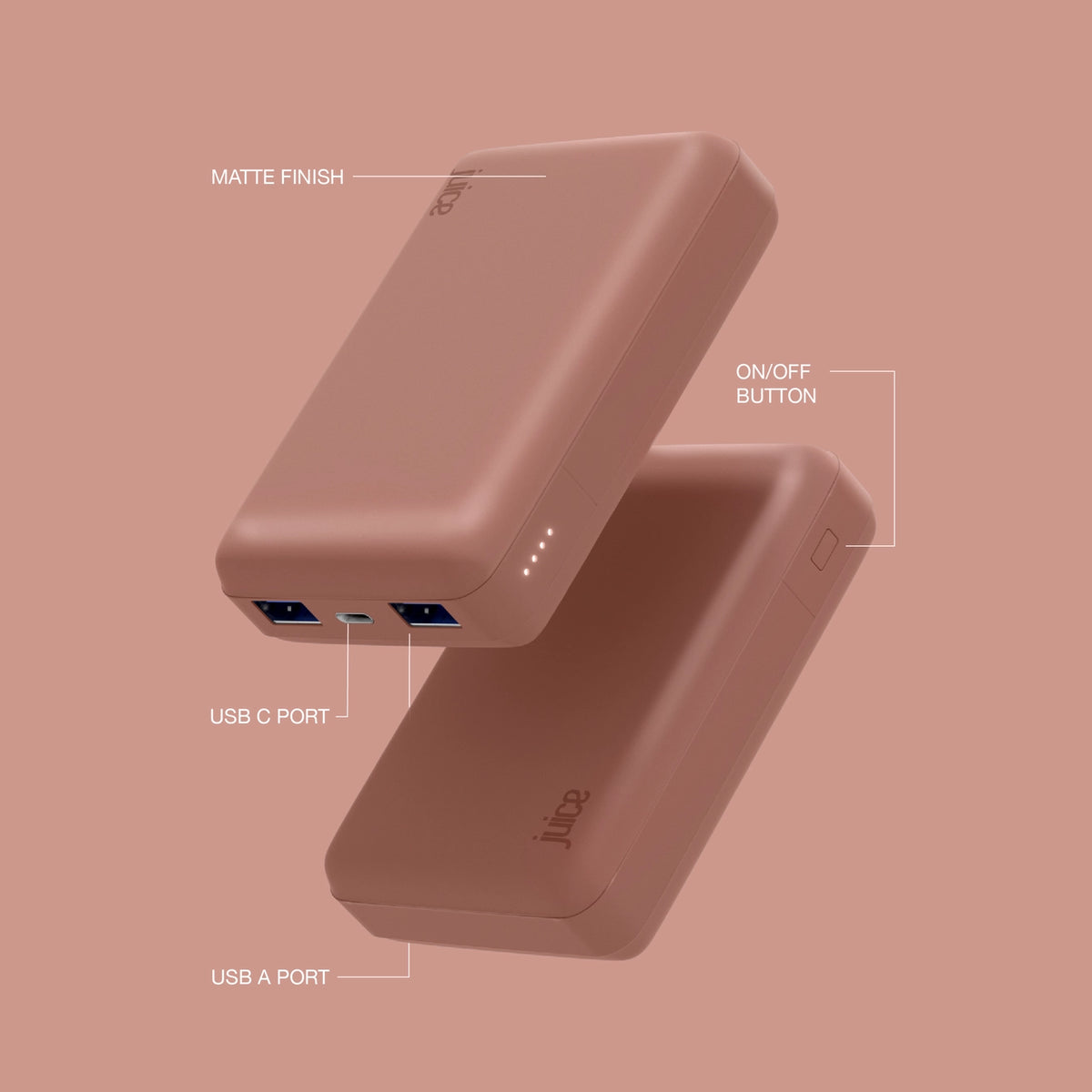 Juice Eco 3 Charge Power Bank – 10,000mAh (Rose Gold)