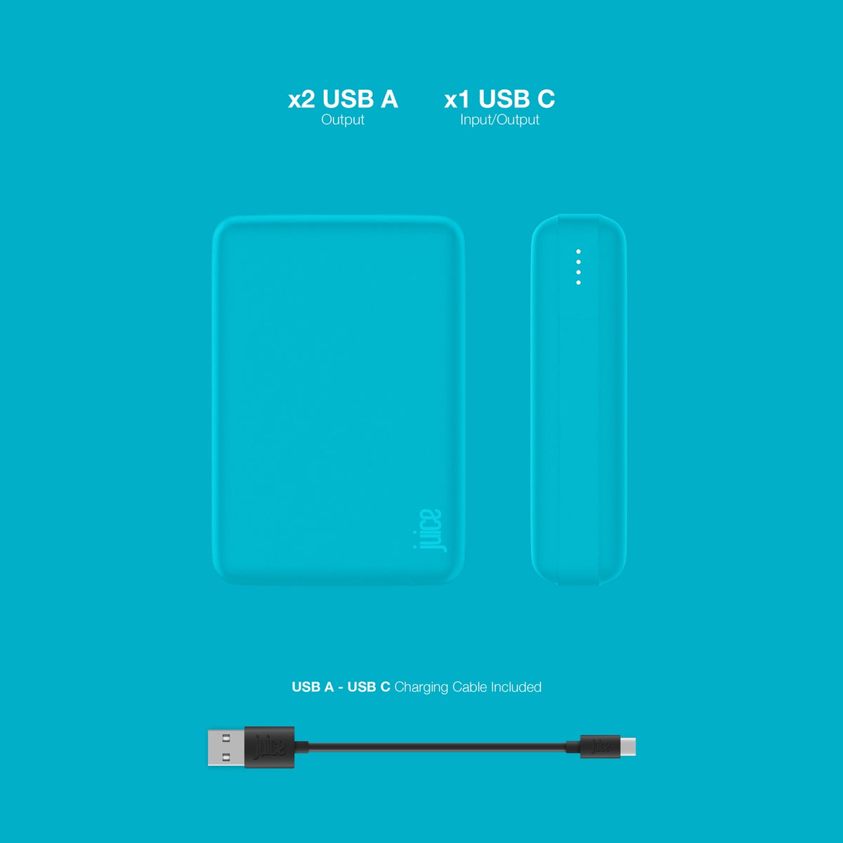 Juice Eco 3 Charge Power Bank – 10,000mAh (Teal)
