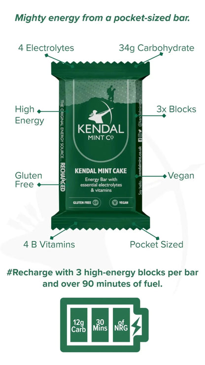 Kendal Mint Cake Pocket Energy Bar - Original (6 Bars)