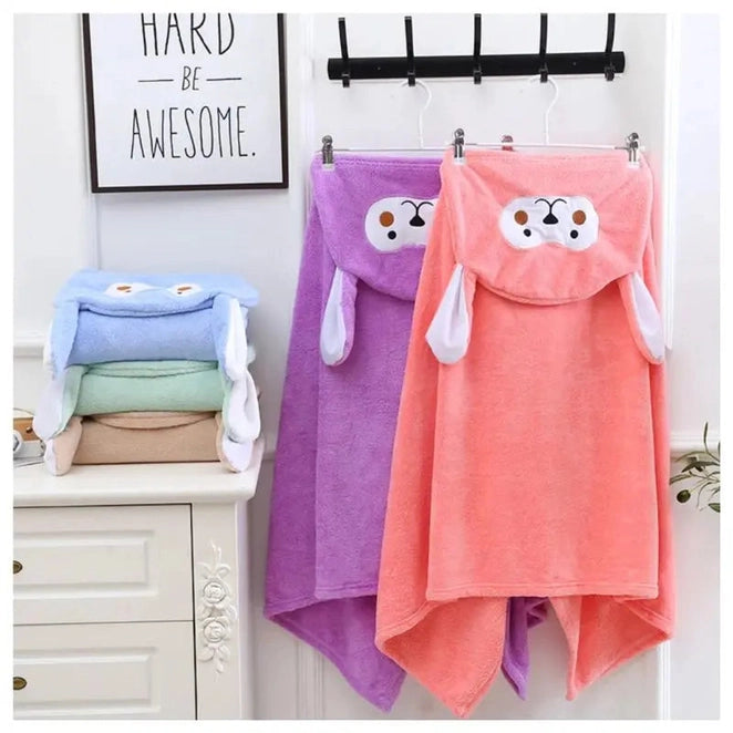 Kids Coral Fleece Towel | Baby Poncho Fleece Towel