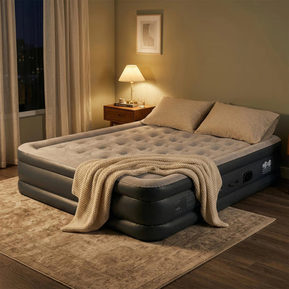 King Airbed with Removable Electric Pump - Black Grey
