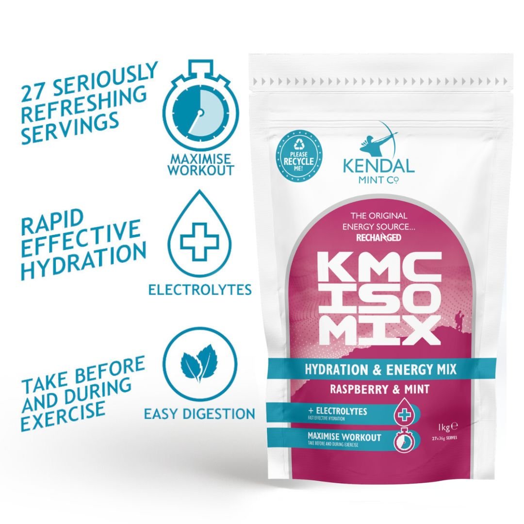 KMC ISO MIX Isotonic Hydration (Raspberry & Mint) Recyclable Pouch 1kg - 27 Serves