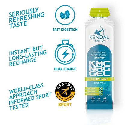 Kmc Nrg Gel+ Citrus & Mint Caffeine Energy Gel 70g (Supercharged)