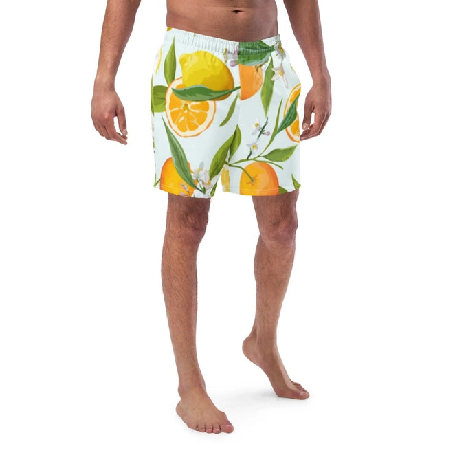 Men Swimming Shorts Design | Lemon Orange Swimsuit Design