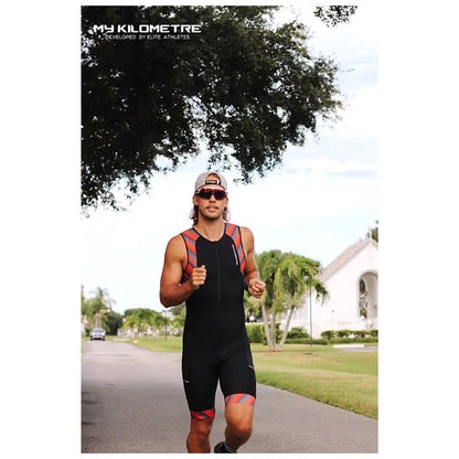 Men Triathlon Suit Sleeveless | Tri Race Suit Skinsuits (Swim, Cycle, Run)