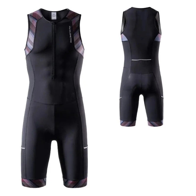 Men Triathlon Suit Sleeveless | Tri Race Suit Skinsuits (Swim, Cycle, Run)