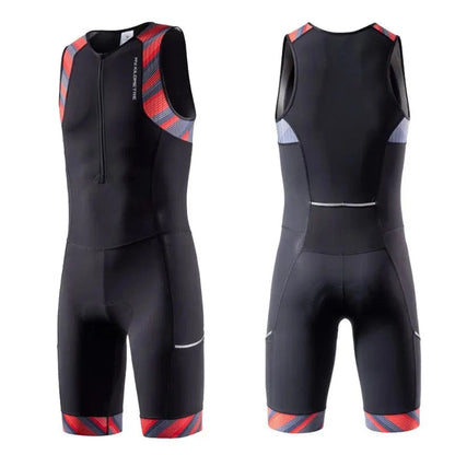 Men Triathlon Suit Sleeveless | Tri Race Suit Skinsuits (Swim, Cycle, Run)