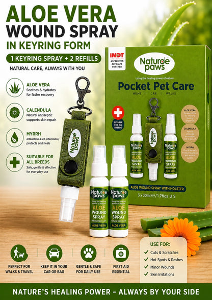 Nature Paws Pocket Pet Care – Aloe Wound Spray with Keyring