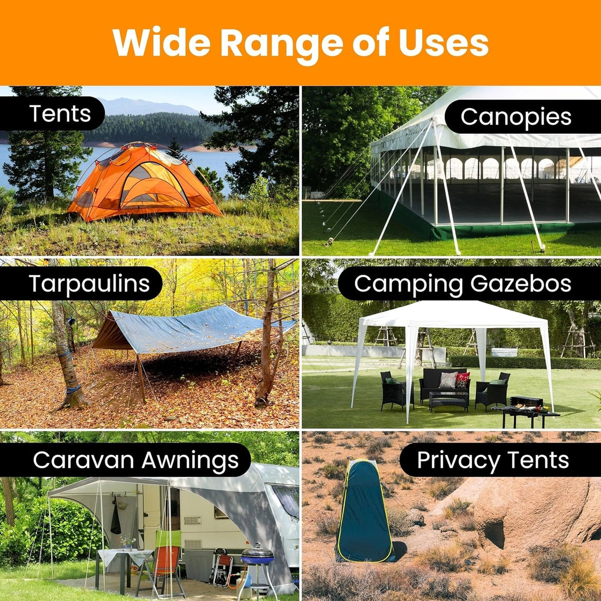 Pack of 20 Heavy Duty Tent Pegs - Hard Ground Camping Pegs