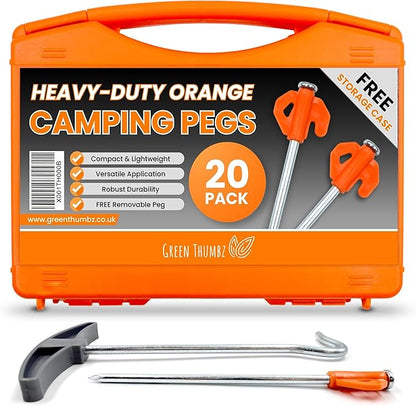 Pack of 20 Heavy Duty Tent Pegs - Hard Ground Camping Pegs