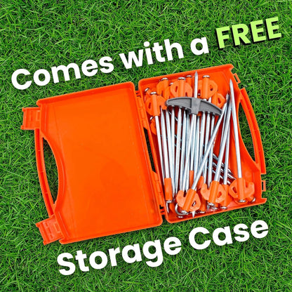 Pack of 20 Heavy Duty Tent Pegs - Hard Ground Camping Pegs