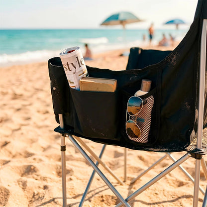 Padded Folding Double Camping Chair - Black
