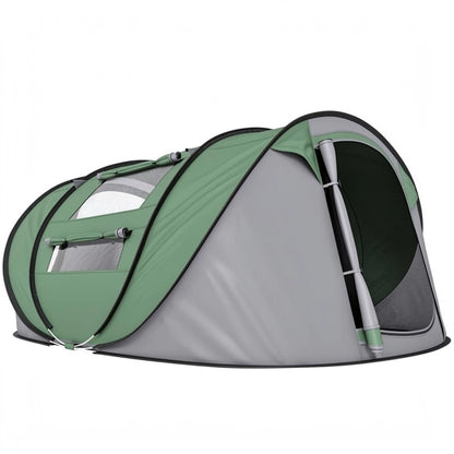 Pop-Up Camping Tent For 3-4 Person, Dark (Green)