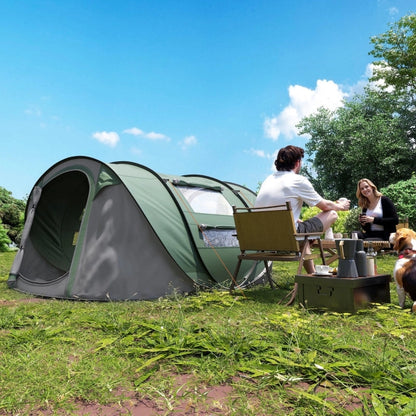 Pop-Up Camping Tent For 3-4 Person, Dark (Green)
