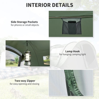 Pop-Up Camping Tent For 3-4 Person, Dark (Green)