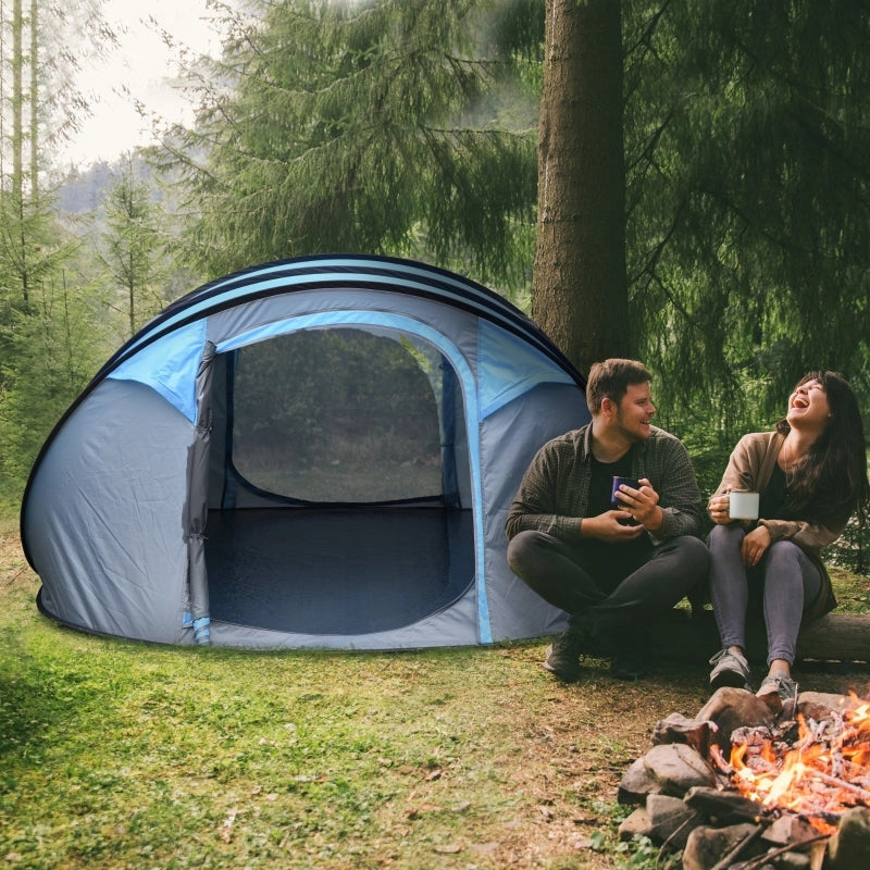 Pop-Up Camping Tent For 3 Person, (Sky Blue)