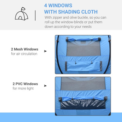Pop-Up Camping Tent For 3 Person, (Sky Blue)