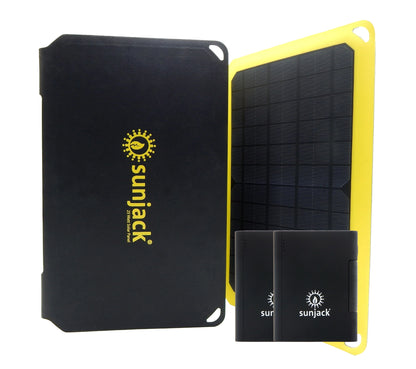 Chargeur solaire portable SunJack 25 W + 2 batteries externes 10 000 mAh