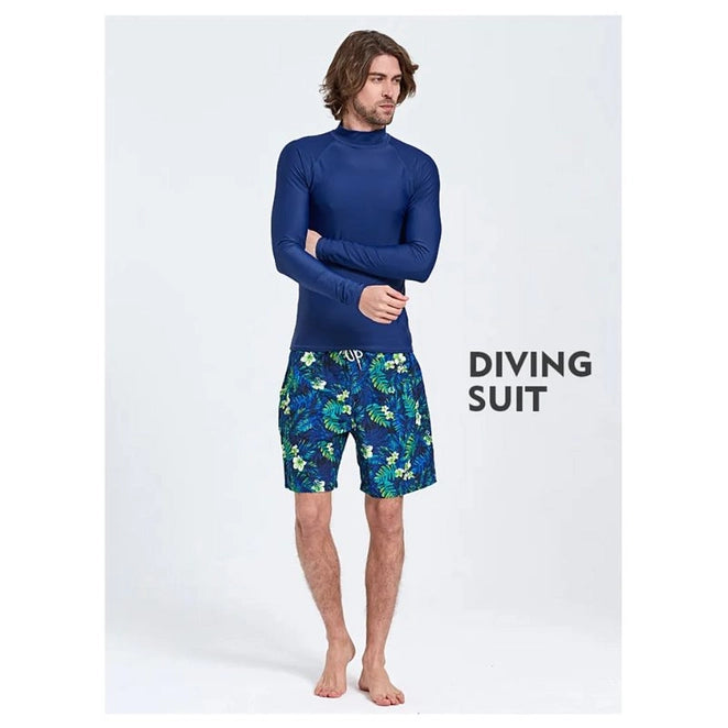 Swimming Mens Rash Guard | Long Sleeves Men Swim Shirt