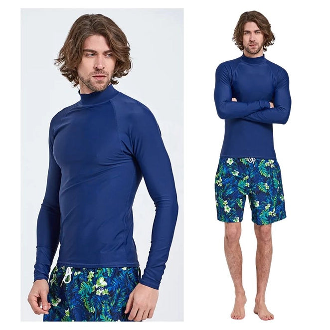 Swimming Mens Rash Guard | Long Sleeves Men Swim Shirt