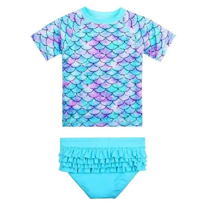 Toddler Girls Swimsuit | Rash Guard Upf 50+| Two Pieces