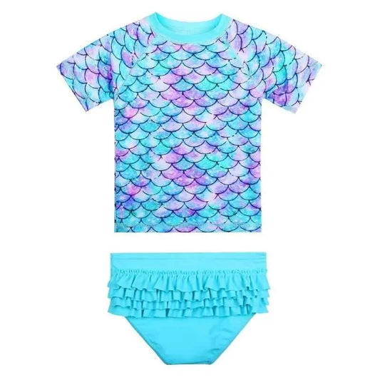 Toddler Girls Swimsuit | Rash Guard Upf 50+| Two Pieces