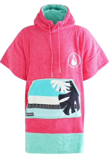 Wave-Hawaii Pink Wave Beach Poncho and Changing Robe