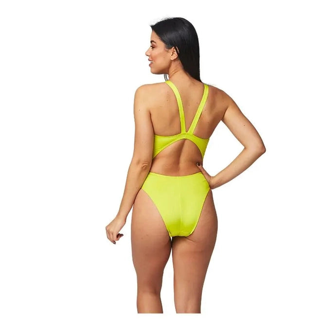 Women Pool Training Swimwear | Girls Swimsuit Yellow