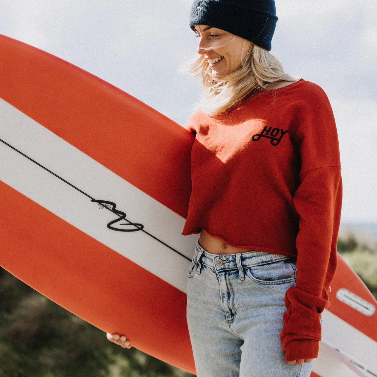 Women's Hoy Classics Crop Sweater - Embers