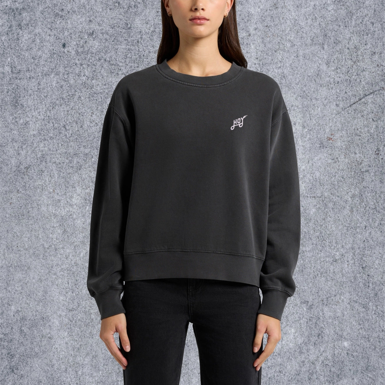 Pull Hoy Explore pour femme - Noir délavé